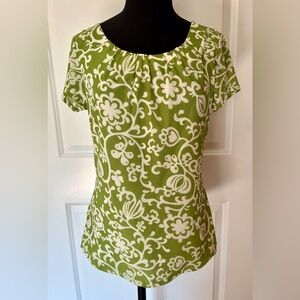 Ann Taylor Olive Floral Blouse